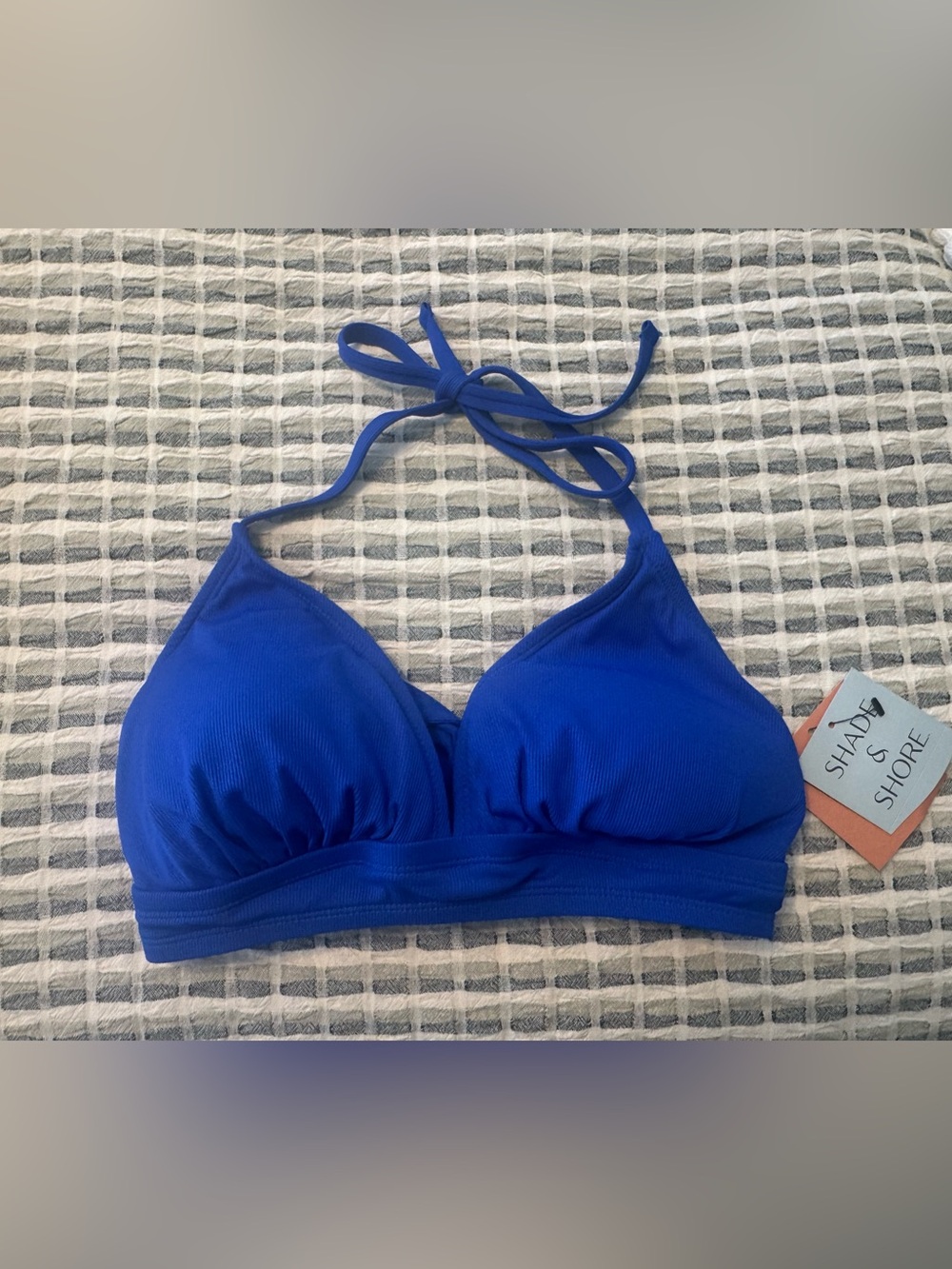 Cobalt Blue Halter Bikini Top